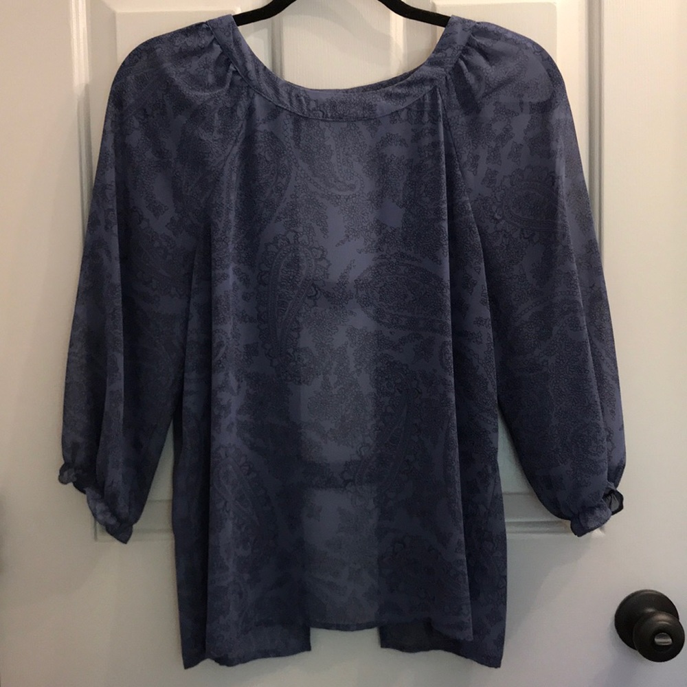 Open back sheer blouse